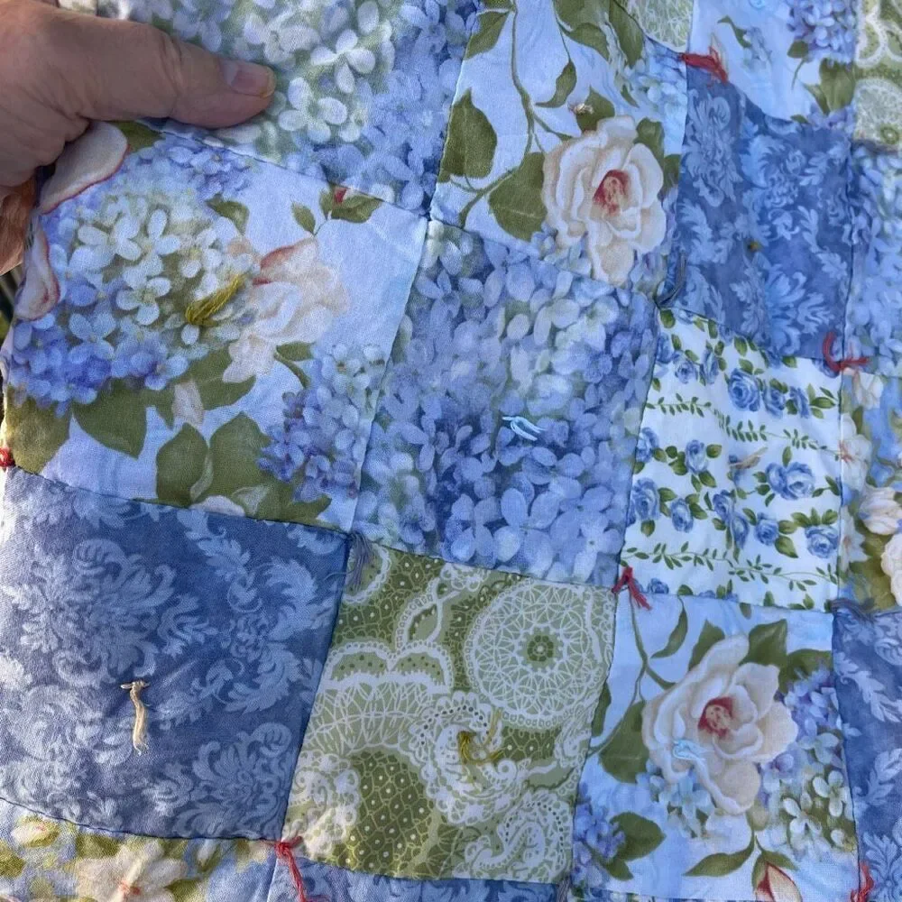 Handmade baby or lap blanket . Patchwork quilted